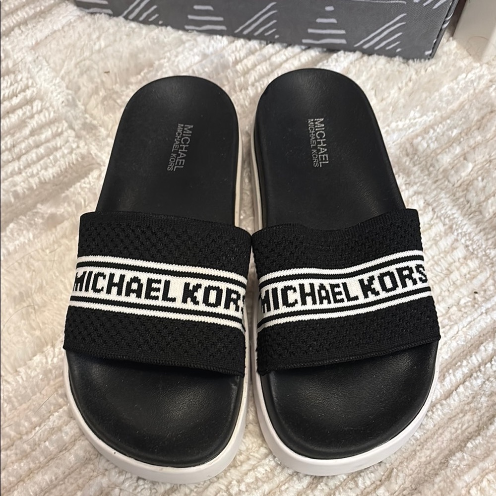Michael Kors Black Slide Sandals